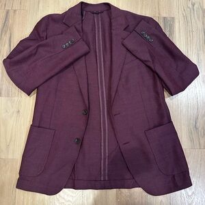 Bonobos Burgundy Blazer with Button Accents